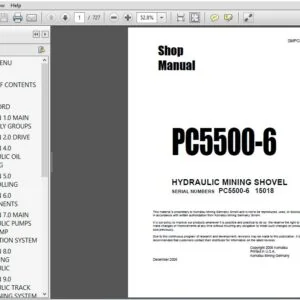 KOMATSU PC5500-6 HYDRAULIC MINING SHOVEL SERVICE REPAIR MANUAL (SN:15018) KOMATSU PC5500 6 - PDF DOWNLOAD
