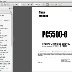 KOMATSU PC5500-6 HYDRAULIC MINING SHOVEL SERVICE REPAIR MANUAL (SN:15022)  KOMATSU PC5500 6 - PDF DOWNLOAD