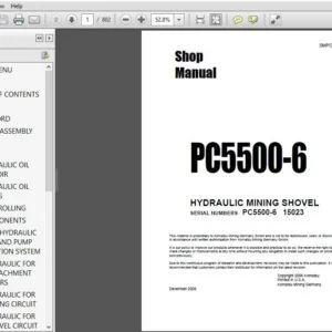 KOMATSU PC5500-6 HYDRAULIC MINING SHOVEL SERVICE REPAIR MANUAL (SN:15023) KOMATSU PC5500 6 - PDF DOWNLOAD