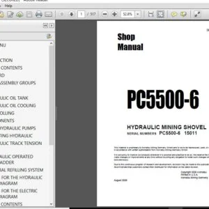KOMATSU PC5500-6 HYDRAULIC MINING SHOVEL SERVICE REPAIR MANUAL (SN:PC5500-6 15011) KOMATSU PC5500-6 - PDF DOWNLOAD