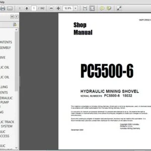 KOMATSU PC5500-6 HYDRAULIC MINING SHOVEL SERVICE REPAIR MANUAL (SN:PC5500-6  15032) - PDF DOWNLOAD