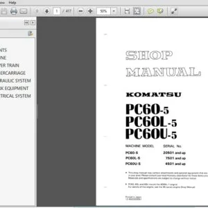 KOMATSU PC60-5 PC60L-5 PC60U-5 SERVICE REPAIR MANUAL (SEBM02010505) - PDF DOWNLOAD