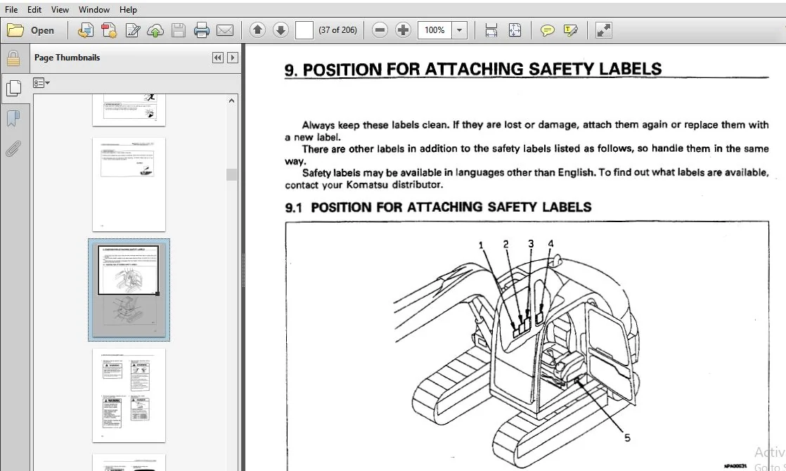 KOMATSU PC60-7 HYDRAULIC EXCAVATOR OPERATION & MAINTENANCE MANUAL (SN:48878 & UP) KOMATSU PC60 7 - PDF DOWNLOAD - Image 4