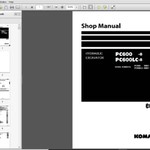 KOMATSU PC600-8 PC600LC-8 HYDRAULIC EXCAVATOR SERVICE REPAIR MANUAL (SN:30001 & UP) - PDF Download