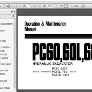 KOMATSU PC60,60L,60U-5 HYDRAULIC EXCAVATOR OPERATION & MAINTENANCE MANUAL(SEAM02010502) - PDF DOWNLOAD