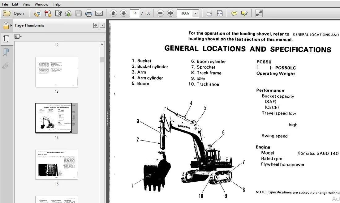 KOMATSU PC650-3 HYDRAULIC EXCAVATOR OPERATION & MAINTENANCE MANUAL (SN:10501 & UP) KOMATSU PC650-3 - PDF DOWNLOAD - Image 3