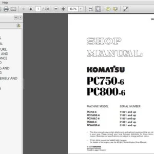 KOMATSU PC750-6 PC800-6 SERVICE REPAIR MANUAL (SEBM025305) KOMATSU PC750 6 - PDF DOWNLOAD