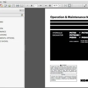 KOMATSU PC750 -7 PC750LC -7 PC750SE-7 PC800 -7 PC800SE-7 HYDRAULIC EXCAVATOR OPERATION & MAINTENANCE MANUAL (TEN00040-03) - pdf download