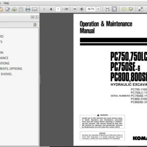 KOMATSU PC750,750LC-6 PC750SE-6 PC800,800SE-6 HYDRAULIC EXCAVATOR OPERATION & MAINTENANCE MANUAL (SN:11001 & UP)(SN:31001 & UP) - PDF DOWNLOAD
