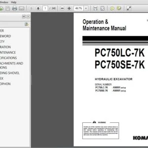 KOMATSU PC750LC-7K PC750SE-7K HYDRAULIC EXCAVATOR Operation & Maintenance Manual (SN:K40001 and up) - PDF DOWNLOAD