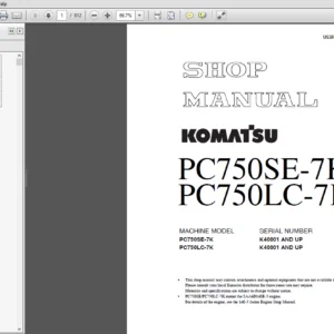 KOMATSU PC750SE-7K PC750LC-7K Service Repair Manual (UEBM002400) - PDF Download