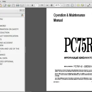 KOMATSU PC75R-2 HYDRAULIC EXCAVATOR OPERATION & MAINTENANCE MANUAL (SN:22E5200001 & UP) KOMATSU PC75R-2 - PDF DOWNLOAD