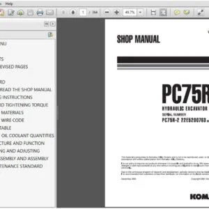 KOMATSU PC75R-2 HYDRAULIC EXCAVATOR SERVICE REPAIR MANUAL (SN:22E5200763 & UP) KOMATSU PC75R 2 - PDF DOWNLOAD