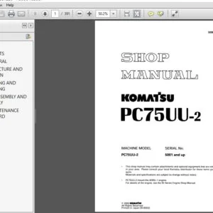 KOMATSU PC75UU-2 SERVICE REPAIR MANUAL (SN:5001 & UP) KOMATSU PC75UU 2 - PDF DOWNLOAD
