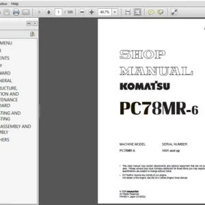 KOMATSU PC78MR-6 SERVICE REPAIR MANUAL (SN:1001 & UP) - PDF DOWNLOAD