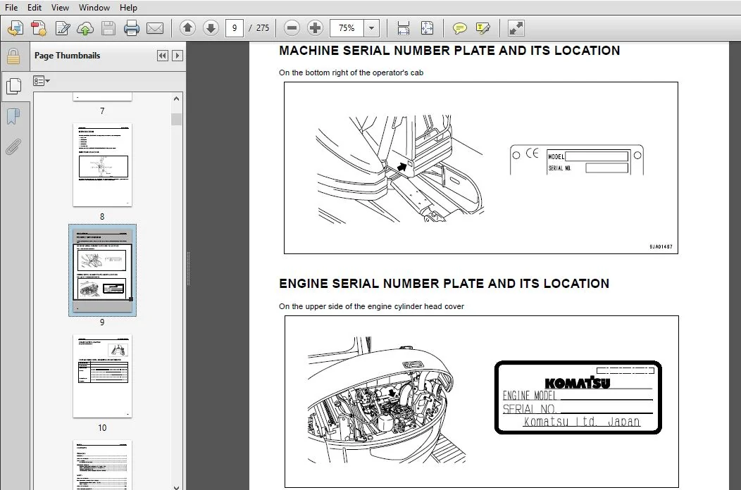 KOMATSU PC78US-5 HYDRAULIC EXCAVATOR Operation & Maintenance Manual (SN:1001 & UP) KOMATSU PC78US-5 - PDF DOWNLOAD - Image 4
