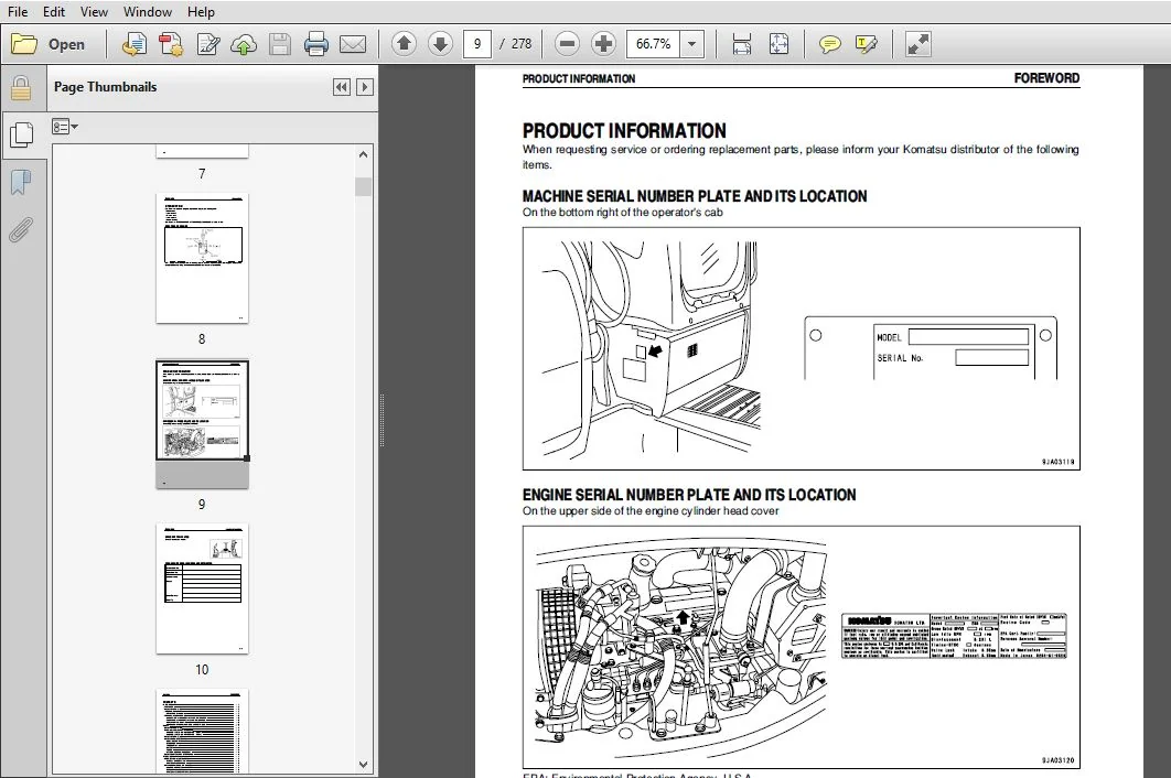 KOMATSU PC78US-6 HYDRAULIC EXCAVATOR OPERATION & MAINTENANCE MANUAL (SN:4001 & UP) KOMATSU PC78US-6 - PDF DOWNLOAD - Image 4