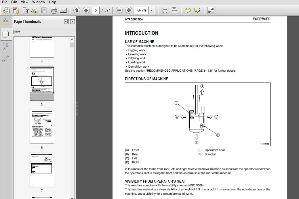 KOMATSU PC78US-8 HYDRAULIC EXCAVATOR OPERATION & MAINTENANCE MANUAL (SN:15001 & UP) KOMATSU PC78US 8 - PDF DOWNLOAD - Image 3