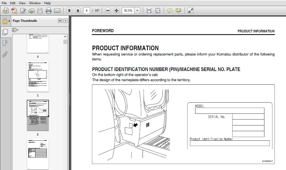 KOMATSU PC78US-8 HYDRAULIC EXCAVATOR OPERATION & MAINTENANCE MANUAL (SN:16029 & UP) KOMATSU PC78US 8 - PDF DOWNLOAD - Image 2