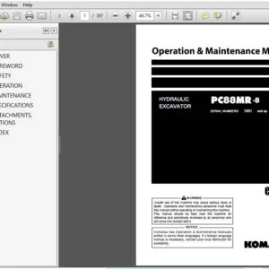 KOMATSU PC88MR-8 HYDRAULIC EXCAVATOR OPERATION & MAINTENANCE MANUAL (SN:5001 & UP) KOMATSU PC88MR 8  -  PDF DOWNLOAD