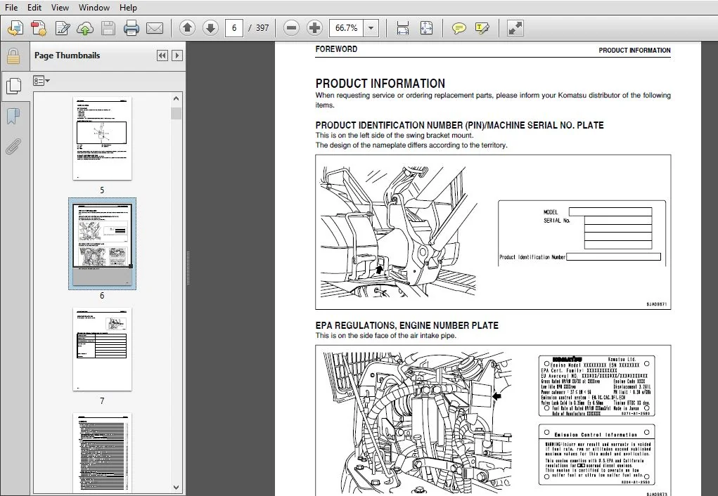 KOMATSU PC88MR-8 HYDRAULIC EXCAVATOR OPERATION & MAINTENANCE MANUAL (SN:5001 & UP) KOMATSU PC88MR 8 - PDF DOWNLOAD - Image 4