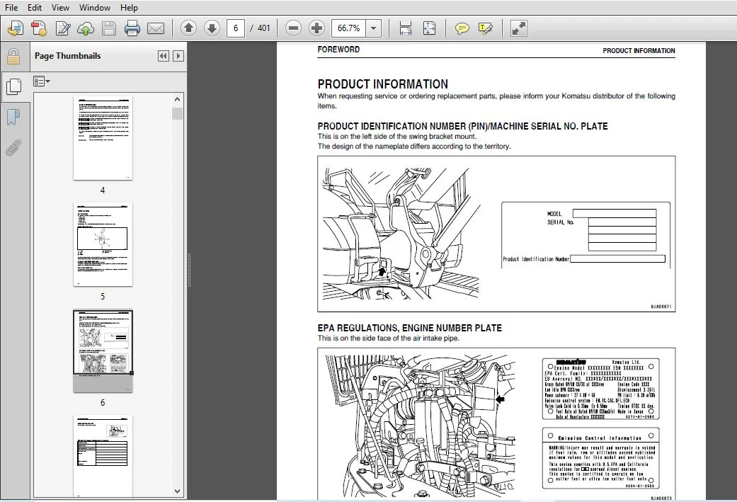 KOMATSU PC88MR-8 HYDRAULIC EXCAVATOR OPERATION & MAINTENANCE MANUAL (SN:5450 & UP) KOMATSU PC88MR-8 - PDF DOWNLOAD - Image 3