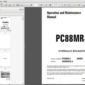 KOMATSU PC88MR-8 HYDRAULIC EXCAVATOR Operation and Maintenance Manual (SN:A90001 and UP) - PDF DOWNLOAD