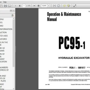 KOMATSU PC95-1 HYDRAULIC EXCAVATOR OPERATION & MAINTENANCE MANUAL (SN: 5001617 & UP) - PDF DOWNLOAD