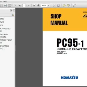KOMATSU PC95-1 HYDRAULIC EXCAVATOR SERVICE REPAIR MANUAL (SN:5000007 and up) - PDF DOWNLOAD