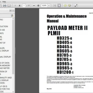 KOMATSU PLMII HD325-6 HD405-6 HD465-5 HD605-5 HD785-3 HD785-5 HD985-3 HD985-5 HD1200-1 PAYLOAD METER II OPERATION & MAINTENANCE MANUAL (SEAT000904) - PDF DOWNLOAD