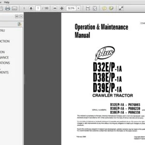 KOMATSU PLUS D32EP-1A, D38EP-1A, D39EP-1A CRAWLER TRACTOR OPERATION & MAINTENANCE MANUAL (CEAM004300) - PDF DOWNLOAD