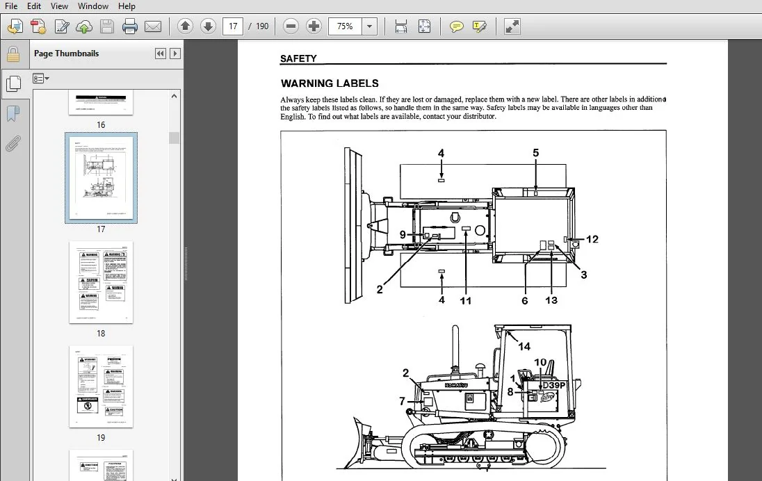 KOMATSU PLUS D32EP-1A, D38EP-1A, D39EP-1A CRAWLER TRACTOR OPERATION & MAINTENANCE MANUAL (CEAM004300) - PDF DOWNLOAD - Image 3