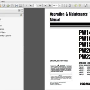 KOMATSU PW140-7 PW160-7 PW180-7 PW200-7 PW220-7 WHEELED EXCAVATOR OPERATION & MAINTENANCE MANUAL (SN:H55051 & UP)(SN:H65051 & UP) KOMATSU PW140-7 PW160-7 - PDF DOWNLOAD