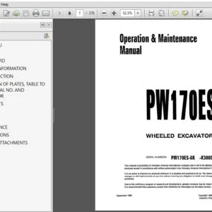 KOMATSU PW170ES-6 WHEELED EXCAVATOR Operation & Maintenance Manual (SN:K30001 and up) - PDF DOWNLOAD
