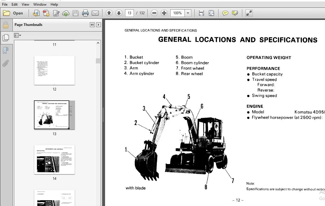 KOMATSU PW60-3 HYDRAULIC EXCAVATOR OPERATION & MAINTENANCE MANUAL (SN:2001 & UP) KOMATSU PW60-3 - PDF DOWNLOAD - Image 4