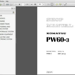 KOMATSU PW60-3 SERVICE REPAIR MANUAL (SN:2001 & UP) - PDF DOWNLOAD