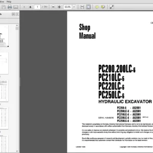 KOMATSU Pc200,200LC-6  PC210LC-6  PC220LC-6  PC250LC-6 HYDRAULIC EXCAVATOR SERVICE REPAIR MANUAL (SN:A82001 & Up) - PDF Download