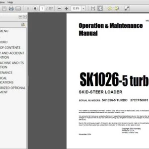 KOMATSU SK1026-5 turbo SKID-STEER LOADER Operation & Maintenance Manual (SN:37CTF50001 and up) KOMATSU SK1026 5 - PDF DOWNLOAD