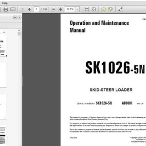 KOMATSU SK1026-5N SKID-STEER LOADER Operation & Maintenance Manual SERIAL NUMBERS(SK1026-5N) A80001 & UP - PDF DOWNLOAD