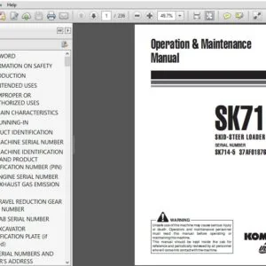 KOMATSU SK714-5 SKID STEER LOADER OPERATION & MAINTENANCE MANUAL (SN:37AF01876 & UP) KOMATSU SK714-5 - PDF DOWNLOAD