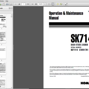 KOMATSU SK714-5 SKID-STEER LOADER Operation & Maintenance Manual(WEAM003503) - PDF Download