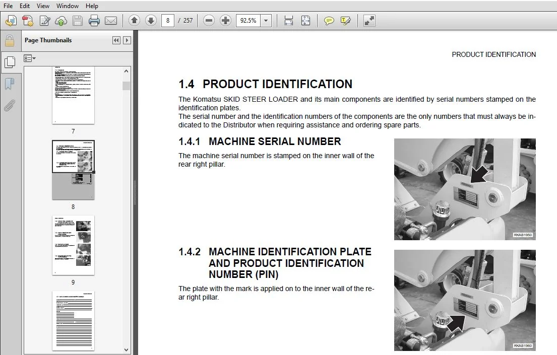 KOMATSU SK820-5 turbo SKID-STEER LOADER Operation & Maintenance Manual (SN:37BTF50101 and up) KOMATSU SK820 5 - PDF DOWNLOAD - Image 3