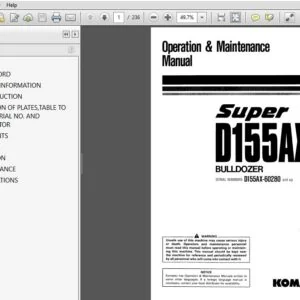 KOMATSU SUPER D155AX BULLDOZER OPERATION & MAINTENANCE MANUAL (SN:D155AX-60280 and up) - PDF DOWNLOAD