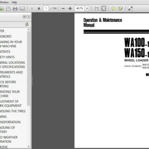 KOMATSU WA100-1 WA150-1 WHEEL LOADER OPERATION & MAINTENANCE MANUAL (SN:10001 & UP) KOMATSU WA100 1 WA150 1 - PDF DOWNLOAD