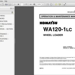 KOMATSU WA120-1LC WHEEL LOADER OPERATION & MAINTENANCE MANUAL (SN:A20001 and up) KOMATSU WA120-1LC - PDF DOWNLOAD
