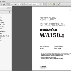 KOMATSU WA150-5 SERVICE REPAIR MANUAL (SN:65001 & UP) - PDF DOWNLOAD