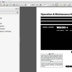 KOMATSU WA150-6 WHEEL LOADER OPERATION & MAINTENANCE MANUAL (SN:80001 & UP) KOMATSU WA150-6 - PDF DOWNLOAD