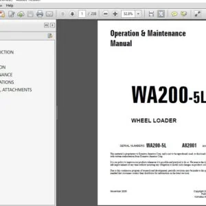 KOMATSU WA200-5L WHEEL LOADER Operation & Maintenance Manual (SN:A82001 and UP) KOMATSU WA200-5L - PDF DOWNLOAD
