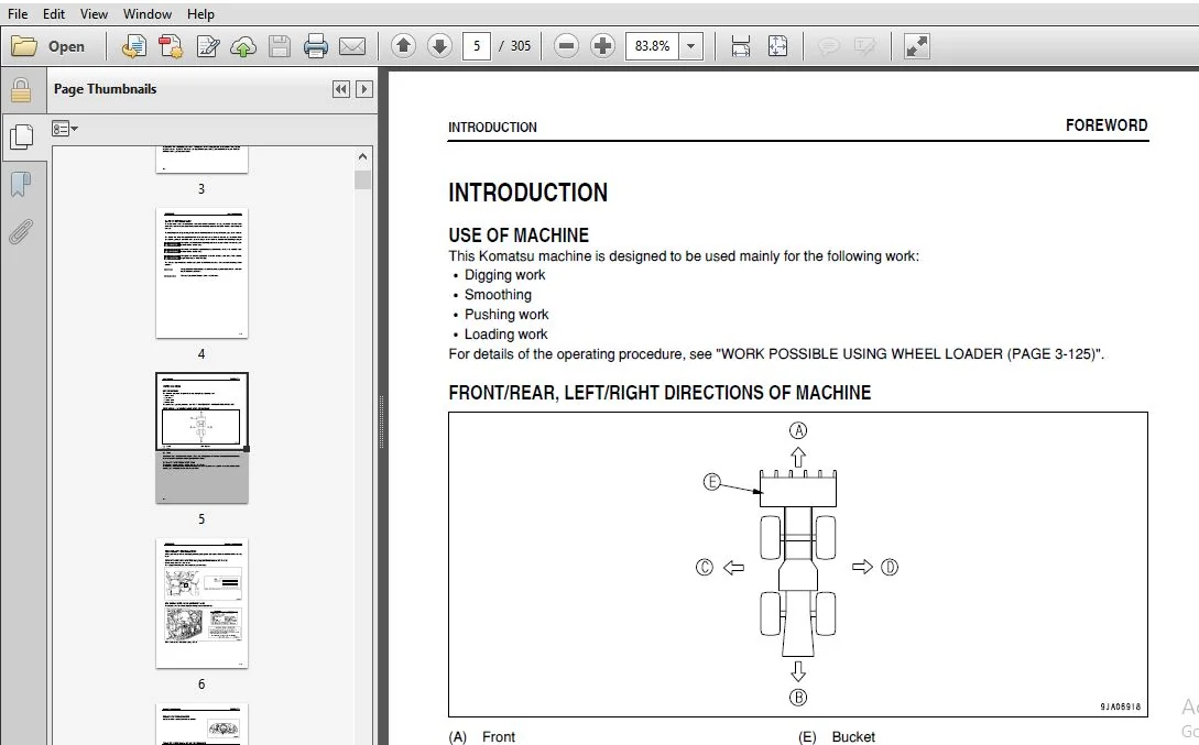 KOMATSU WA200-6 WHEEL LOADER OPERATION & MAINTENANCE MANUAL (SN:71006 & UP) KOMATSU WA200-6 - PDF DOWNLOAD - Image 3