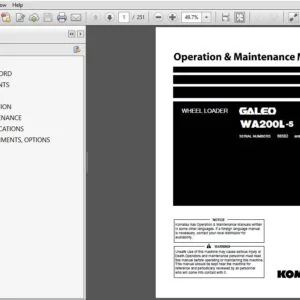 KOMATSU WA200L-5 WHEEL LOADER OPERATION & MAINTENANCE MANUAL (SN:68582 & UP) KOMATSU WA200L 5 - PDF DOWNLOAD